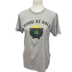 New Pacific Womens Small Good As Gold St Patrick's Day Short Sleeve Crew Tee